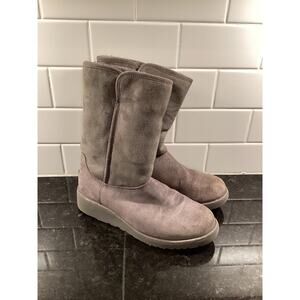 UGG Amie Women's Suede Shearling Lined Winter Boots Comfort Cozy‎ Gray Size 6.5